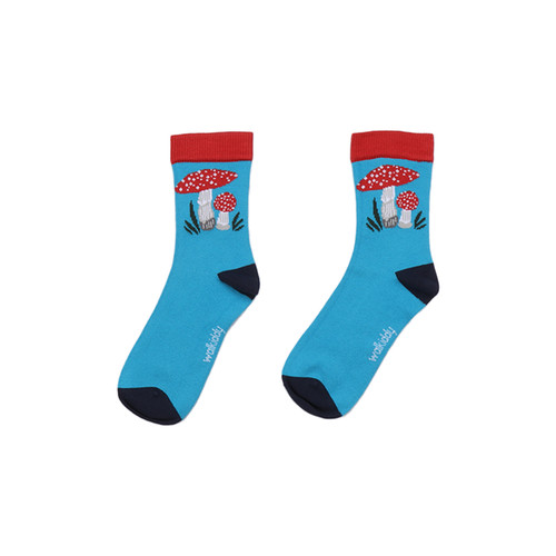 Walkiddy Wonderland Socken Pilz blau