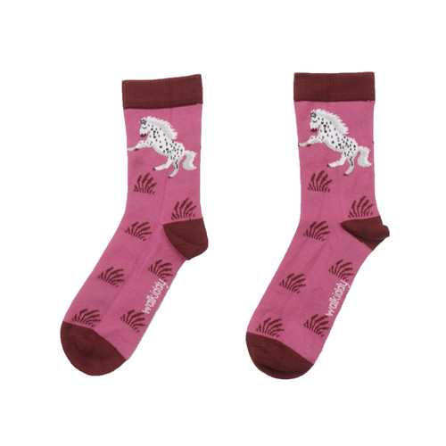 Walkiddy Socken Schimmel Pferd Rosa