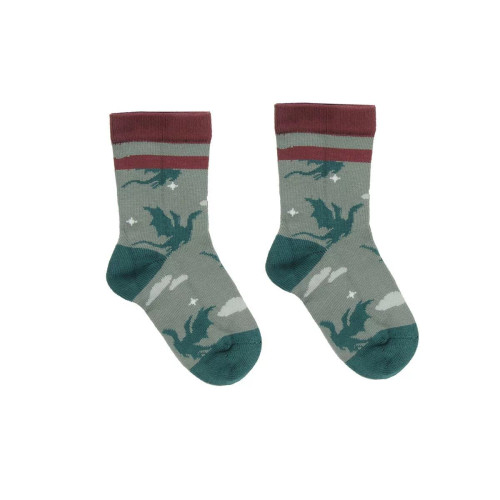 Walkiddy Socken Castleland Drache grün