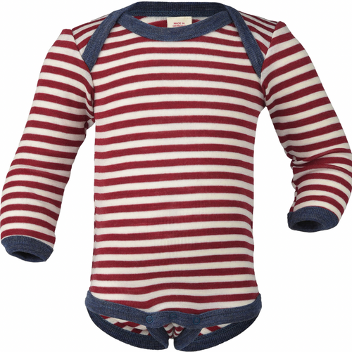 Engel - Wollbody langarm rot melange/natur