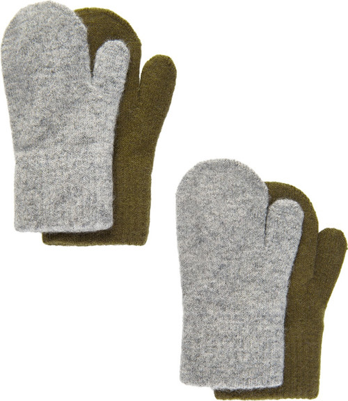 Celavi - Magic Handschuhe Wolle 2-pack Olive