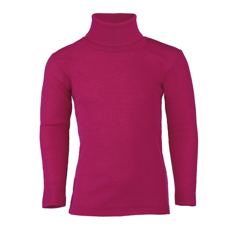 Engel - Kinder Rollkragen Shirt Wolle-Seide Himbeere