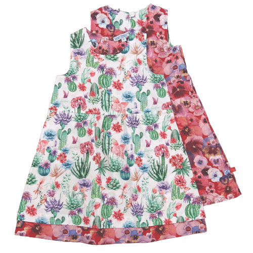 Enfant Terrible - Organic Wendekleid Kakteen & Orchideen white brick red