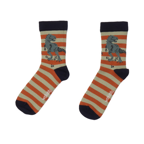 Walkiddy - Socken Dinosaurierland mit Streifen