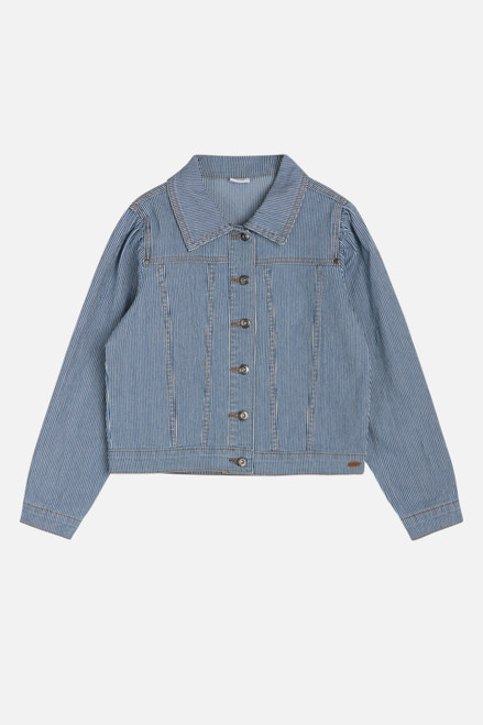 Hust&Claire - Denim Jeansjacke Eden feine Streifen