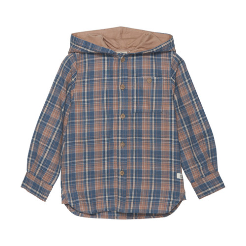 Enfant - Hemdjacke mit Hoodie Check Affogat