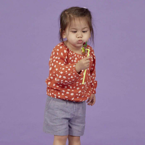 Sense Organics - Shirt Musselin Kaddi Rusty Red Punkte