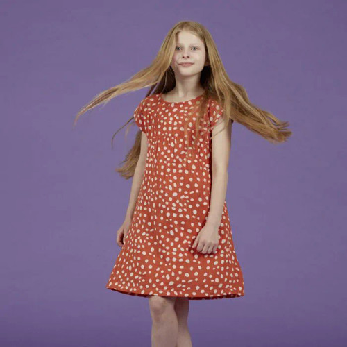Sense Organics - Kleid Musselin Neela Rusty Red Punkte