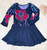 Kiezkinder - Kleid mit Tellerrock Modal Blumenranken marine rot