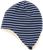 Reiff - Ohrenmütze Merinowolle Ringel marine/hellblau