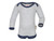 Engel - Langarmbody Wolle-Seide Streifen Natural/ Navy blue