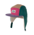 Lil´Bo - Organic Cap Cord Block Retro mit Ohren Pink/Green/Purple