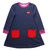 Sweatkleid blau mit roten Taschen Herz von Fred´s World