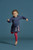 Sense Organics Kleid Sweatkleid marine LAI Navy mit Applikation