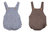 PurePure - Baby-Latzhose Leinen blau und braun