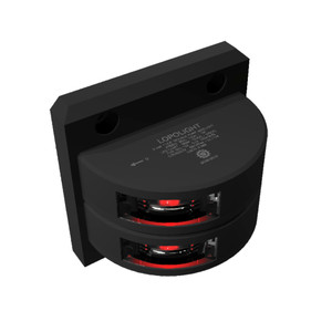 Lopolight Series 301-102 - Double Stacked Port Sidelight - 3NM - Vertical Mount - Red - Black Housing [301-102ST-B]