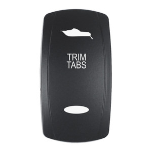 Pacer Actuator - 'TRIM TABS' f\/V Series Contura Switches - Black - Laser Etched (Top\/Bottom Light) [EV2LE-TRM]