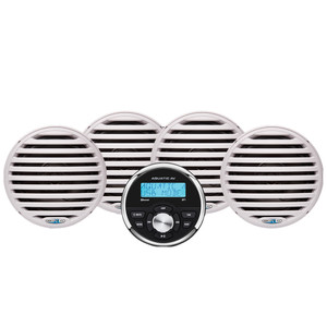 Aquatic AV Economy Gauge Stereo\/Speakers Kit - White [EG200]