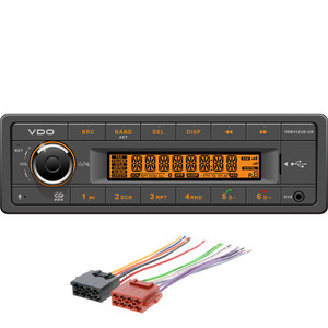 VDO 12V Radio w\/FM RDS Tuner MP3\/WMA\/USB\/Bluetooth - Orange Illumination - Includes Power Speaker Wire Harness [TRW312UB-ORK]