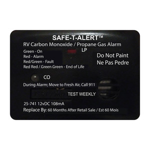Safe-T-Alert 25 Series Surface Mount Dual Carbon Monoxide\/Propane Alarm - 12V Hardwire - Black [25-741-BL]