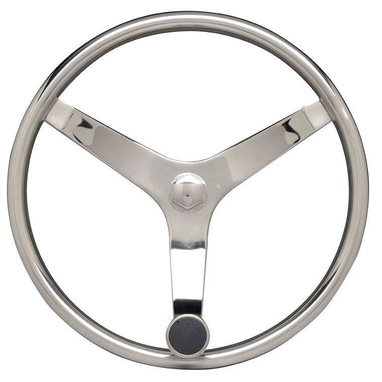 Uflex - V46 - 13.5" Stainless Steel Steering Wheel w\/Speed Knob - No Wheel Nut [V46]