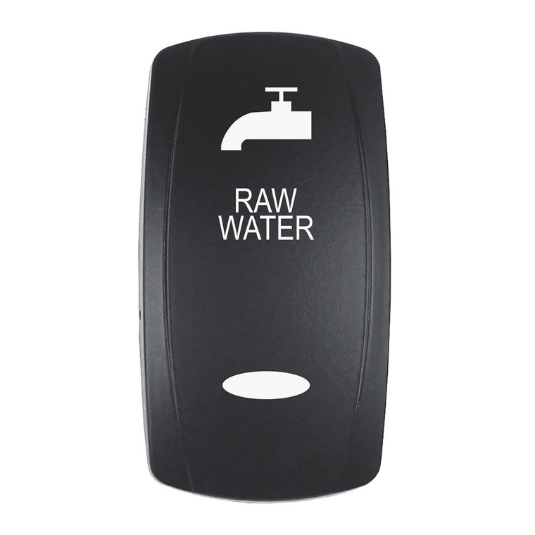 Pacer Actuator - 'RAW WATER' f\/V Series Contura Switches - Black - Laser Etched (Top\/Bottom Light) [EV2LE-RAW]