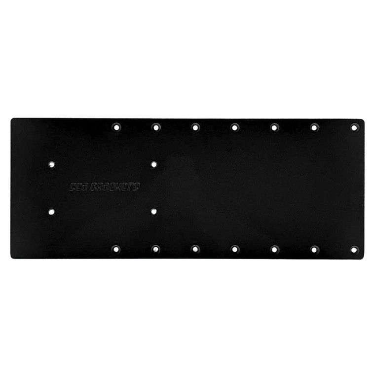 Sea Brackets 20" Straight Trolling Motor Plate f\/Garmin Kraken - Black [SEA2303-BLK]