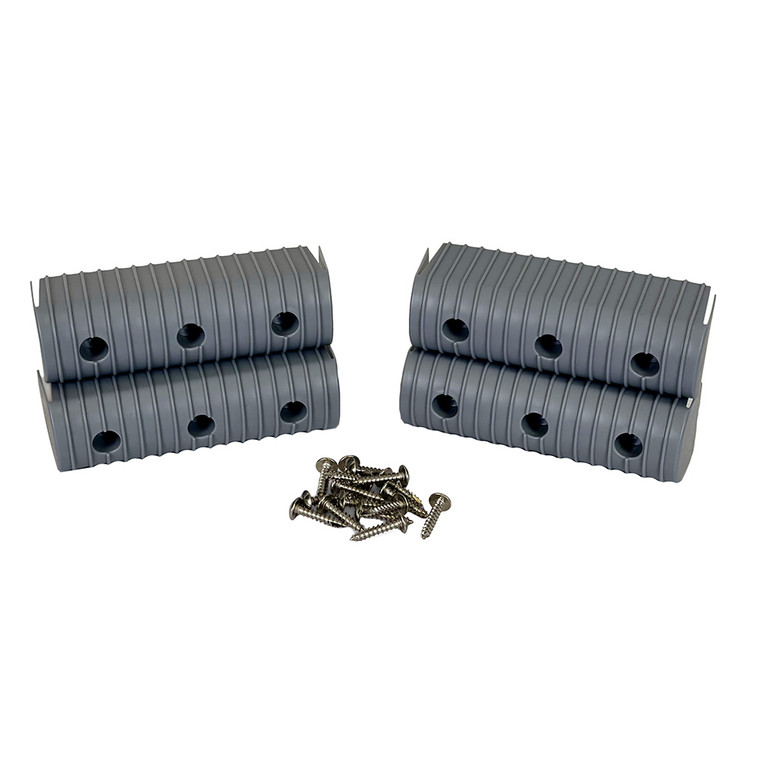 Caliber BunkWrap End Cap 2x6" Grey Accessory Kit w\/Stainless Steel Hardware *4-Pack [23053]