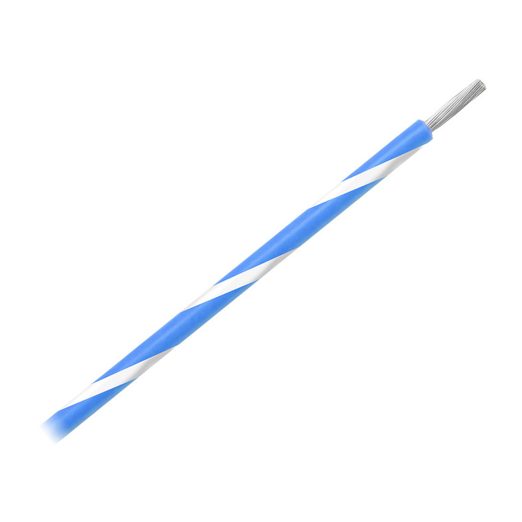 Pacer 14 AWG Gauge Striped Marine Wire 500' Spool - Blue w\/White Stripe [WUL14BL-9-500]