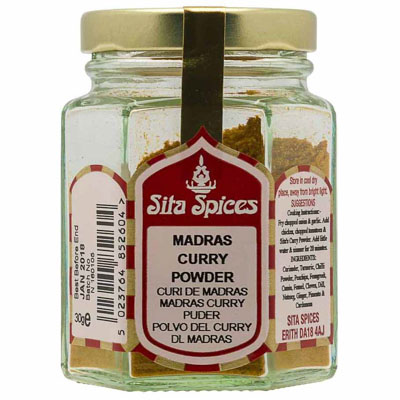 Sita Spices Madras Curry Powder Glass Jar 30g
