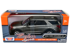 2022 Ford Explorer XLT Gray Metallic "Timeless Legends" Series 1/24 Diecast Model Car by Motormax F977-79378GRY