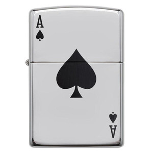 Zippo Windproof Lighter Simple Spade Design High Polish Chrome M119-24011