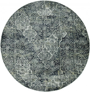 8' Gray Quatrefoil Area Rug N270-375153 8' Gray Quatrefoil Area Rug N270-375153