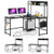 L-shaped Desk with Power Outlet Hutch-Black - Color: Black D681-CB10537US-DK