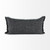 Dark Gray Fringed Lumbar Throw Pillow Cover N270-392301