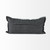Dark Gray Fringed Lumbar Throw Pillow Cover N270-392301