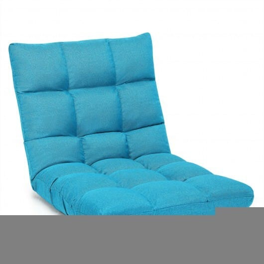 14-Position Adjustable Folding Lazy Gaming Sofa-Light Blue - Color: Light Blue D681-HW66636PB