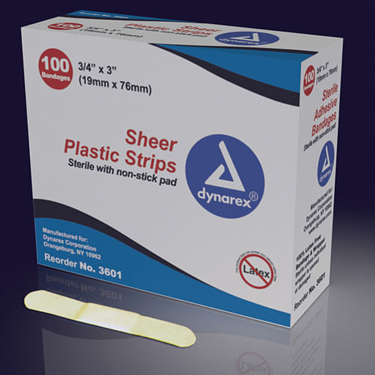Adhesive Bandages  Sheer 3/4 x3  Sterile Bx/100 B731-4734