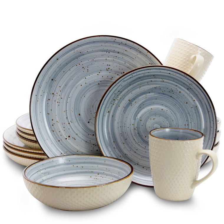 Elama Mellow 16-Piece Dinnerware Set in Powder Blue D970-EL-MELLOWBLUE