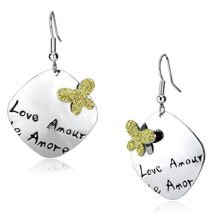 LO2664 - Rhodium Iron Earrings with No Stone A874-LO2664