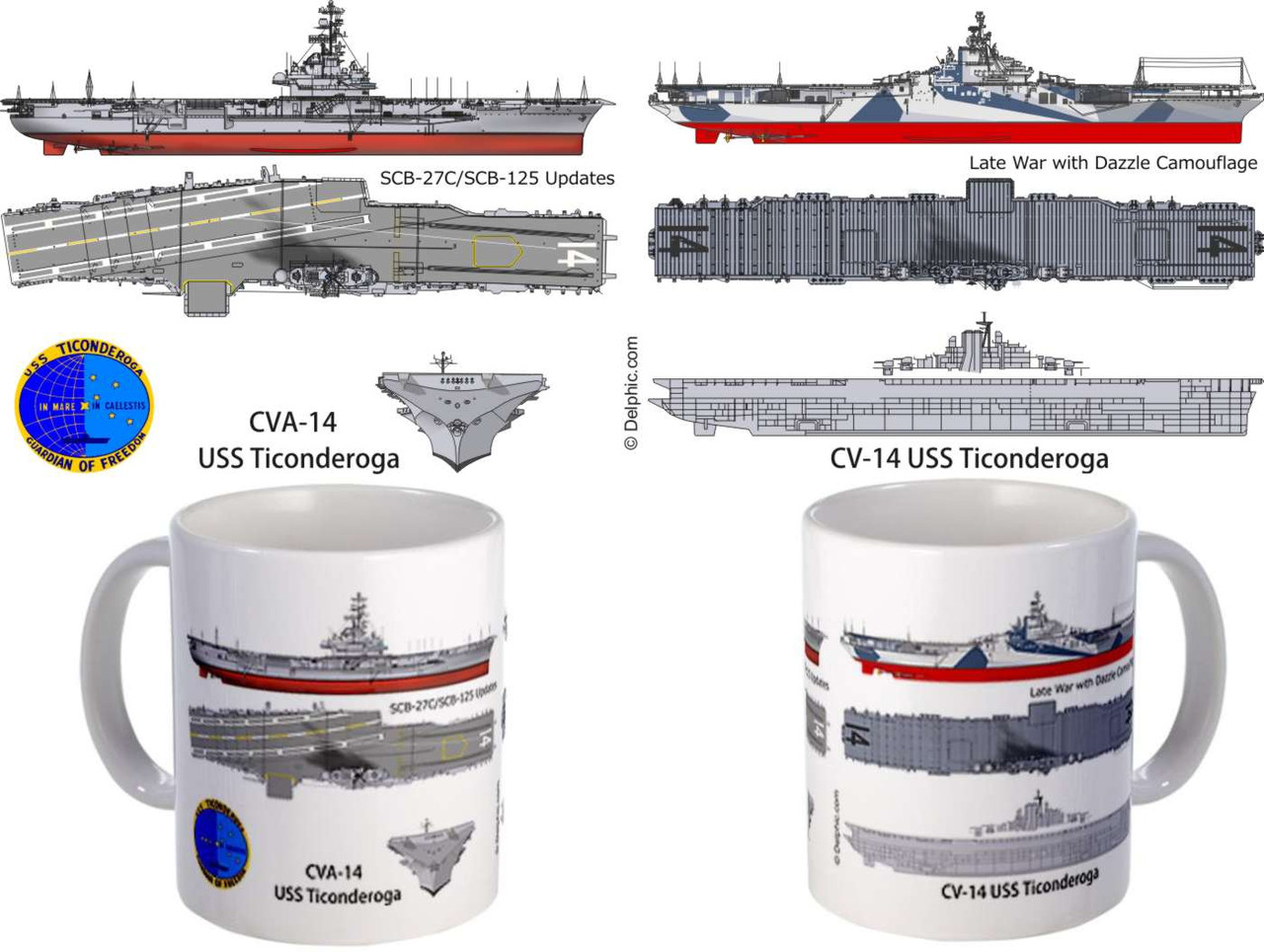 USS Ticonderoga CVA-14 Coffee Mug