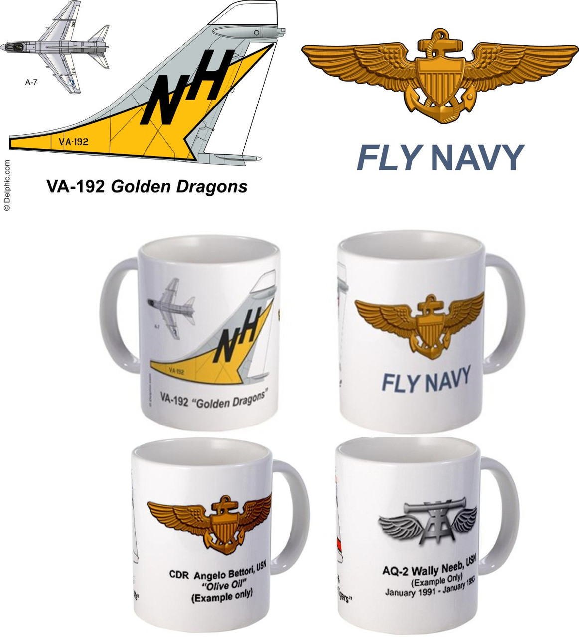 VA-192 "Golden Dragons" A-7 Corsair II Mug