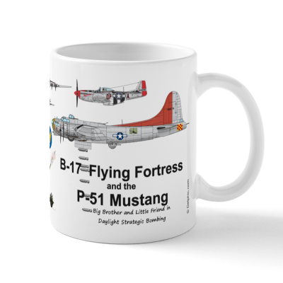 Miss Angela  B-17 Flying  Fortress and P-52 MustangMug