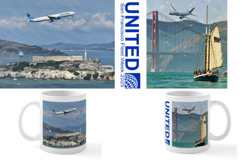 United 777 San Francisco 2025 Fleet Week Mug