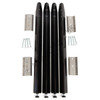 Set of 4 x New Gloss Black Coated Steel Pinball Legs - Includes Brackets/Leg Levellers and Bolts/Nuts