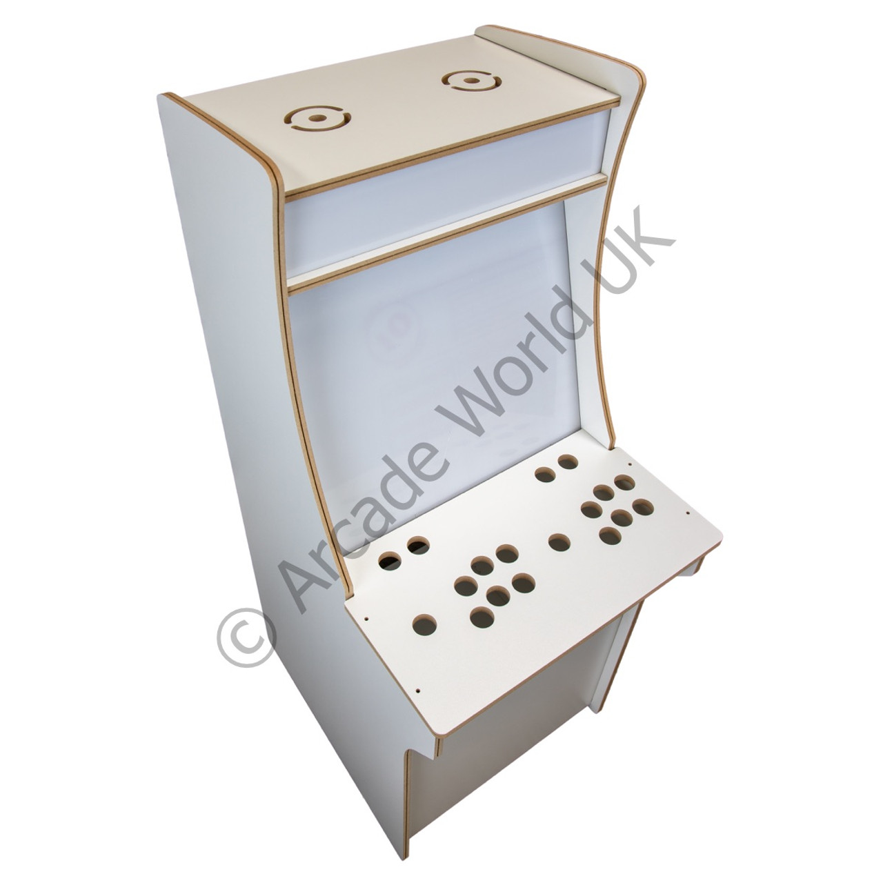 2 Player 3/4 Scale Upright Arcade Cabinet Flat Pack Kit - White