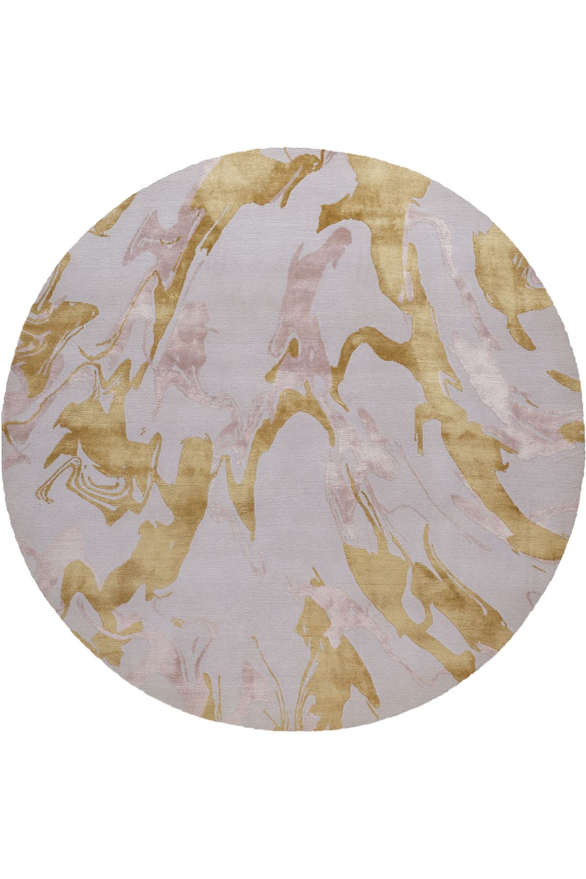 Micro Gold Button Rug Texture Echo Gold Round Tibetan Wool Cut Pile rug