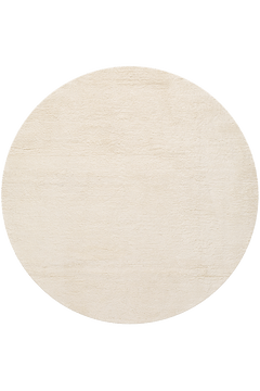 Deep Pile Merino Natural Round Rug by The Rug Company - flatshot image