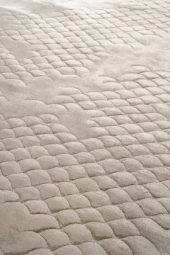 Scales Pearl Round Rug by Helen Amy Murray - close-up image