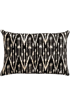 Velvet Ikat Pendant Black Cushion - flatshot image